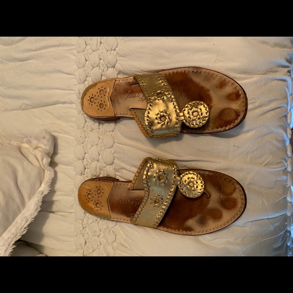 Jack Rogers Gold Sandals Sz. 10